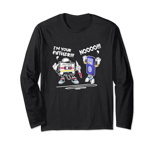 Walkman Old School Cassette Player 80s 90s I´m Your Father Maglia a Manica