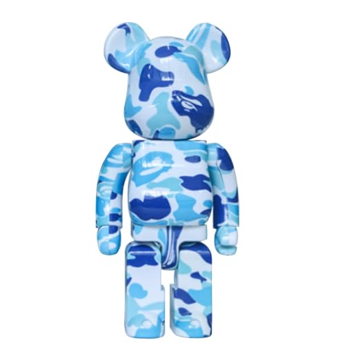 HDSLURIO Bearbrick 400% Oso violento Bloques de construcción Oso Moda Muñeca Accesorios Regalo (Camuflaje Azul)