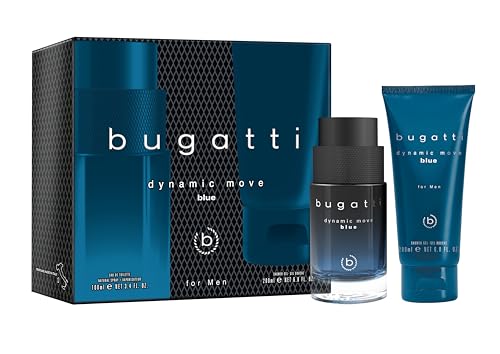 bugatti Parfüm Dynamic Move Blue Geschenkset – 100ml Eau de Toilette + 200ml Showergel I zitrisch-aromatisch I Lavendel, Zitrone & Moschus I maritim, frisch & sinnlich-warm