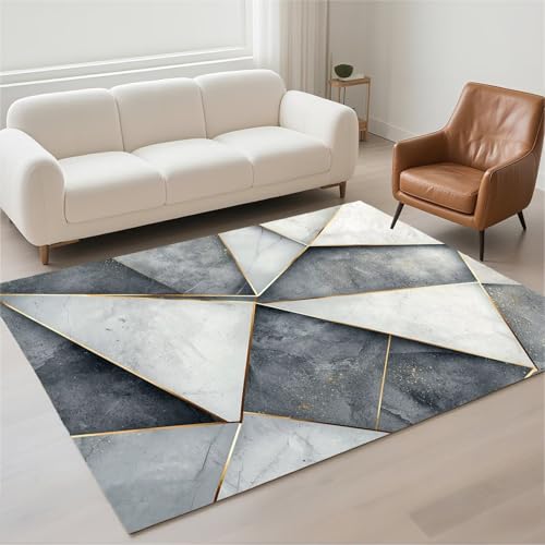 Tapis salon imperméable 70x140cm lavable en machine géométrique - 2