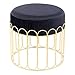 Paris Prix - Pouf Rond Design Cleopatra 39cm Noir