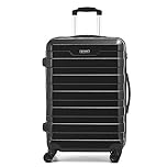 RMW Suitcase Large Medium Cabin Size | Hard Shell | Lightweight | 4 Dual Spinner Wheels | Trolley Luggage Suitcase | Hold Check in Luggage | TSA Combination Lock (Black, Medium 24")