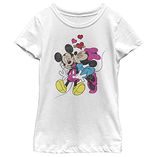 Disney Characters Mickey Minnie Love Girl's Solid Crew Tee