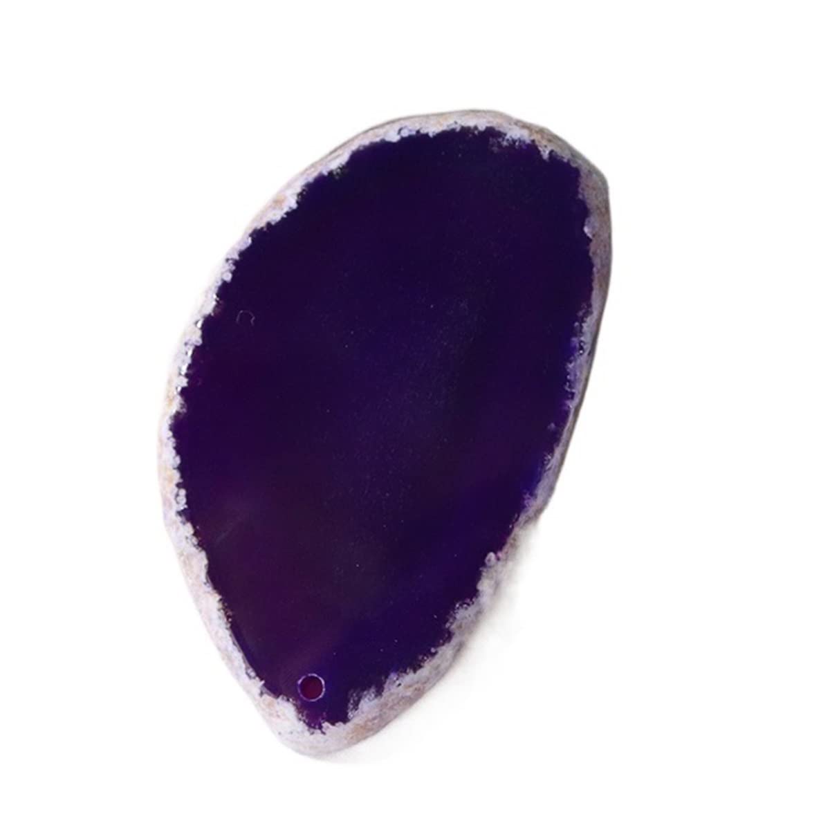 Piedras de cristal natural moradas con agujero decorativas para colgantes y proyectos de casa
