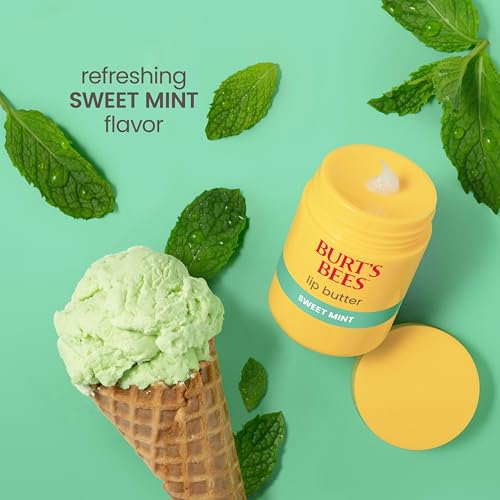 Image of Burt's Bees Sweet Mint Lip Butter, Repairs Dry Lips, 24 Hour Hydration, Locks in Moisture, Includes Shea and Mango Butters, Antioxidant Rich Vitamin E, Convenient Twist Up Dispenser, 0.5 Oz.