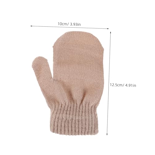 Mittens for Toddlers Soft Warm Knitted Gloves Light Brown Thick Insulated Boy Girl Mittens for Cold Weather Unisex Design for Boys and Girls2