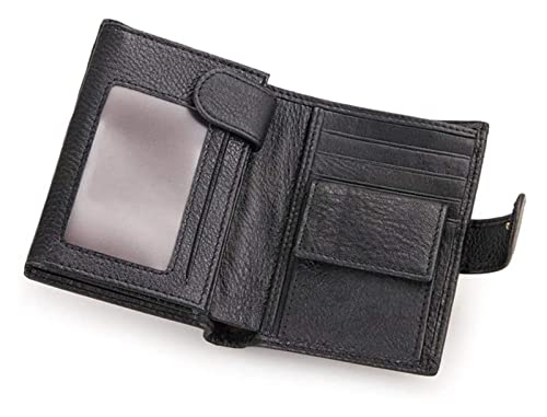 Stylish Trifold Short Wallet Retro Cowhide Leather Wallet Blocking Wallet 11 Cards Holder Coin Pocket2