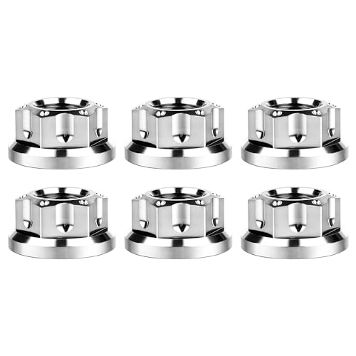 Image of Titanium M6 M8 M10 M12 M14 M16 Flange Bolt Nut Bicycle Motorcycle Rear Axle Car Modification Accessories Pack of 6 (M16 Pitch 1.5mm, Normal Titanium)