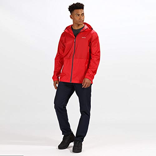 Regatta Veste Technique compactable Pack IT III imperméable, Respirante et légère avec Capuche Fixe réglable Jackets Waterproof Shell Homme, Burnt Salmon, FR (Taille Fabricant : XL) - Image 5