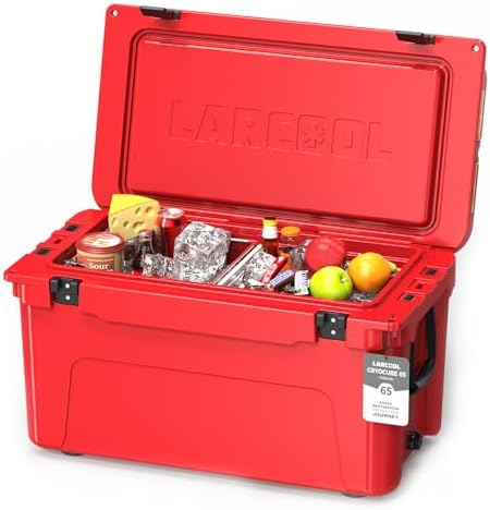 Rotomolded Hard Cooler, Portable Small Ice Chest with 3-Inch Insulation, Heavy-Duty Beach Cooler for Camping, Fishing, Boating, Picnic, BBQ, Travel