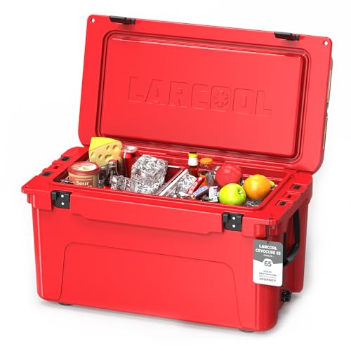 Image of Rotomolded Hard Cooler, Portable Small Ice Chest with 3-Inch Insulation, Heavy-Duty Beach Cooler for Camping, Fishing, Boating, Picnic, BBQ, Travel