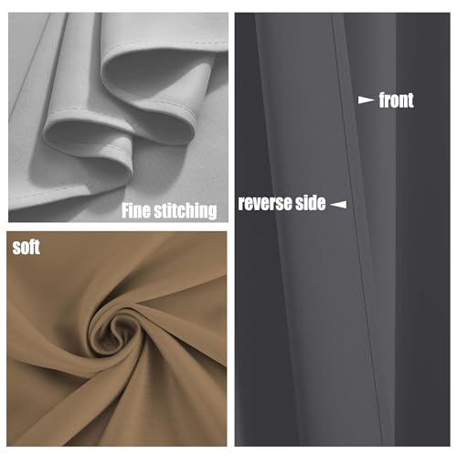 Rideau de chambre occultant et doux gris foncé pour porte fenêtre - 4