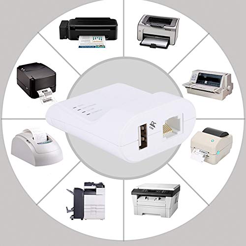 Queen.Y External Print Server,High Speed USB Printer with Multiple Computer Sharing,Network Print Server Adapter Support Automatic line Printing