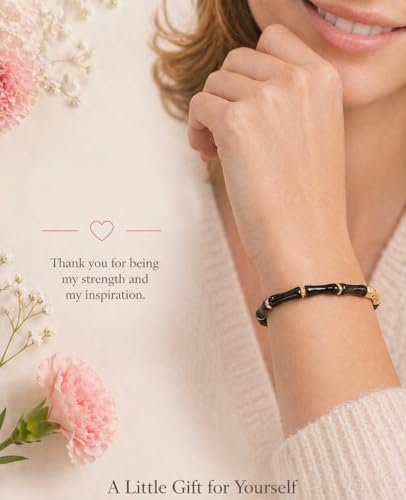 Image of Black Bamboo Evil Eye Gold Plated Stainless Steel Cuff Bracelet for Women | Nazar Bangle | Waterproof & Anti-Tarnish | Stylish Gift for Women