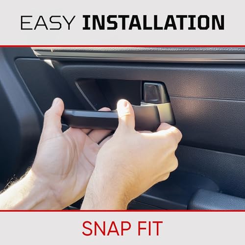Image of AJT DESIGN Door Handle Covers Compatible with Toyota Tundra (2022+), Tacoma (2024+) & 4Runner (2025+) | Interior Accessories | High Strength ABS Plastic | Made in USA | 4 Piece Set - Black