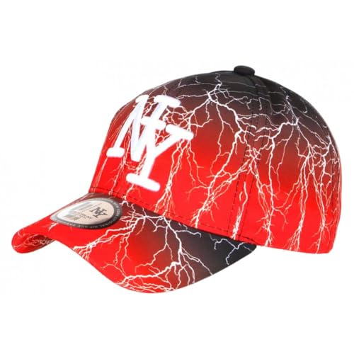 Casquette NY enfant rouge imprimé original Eklyr baseball à visière