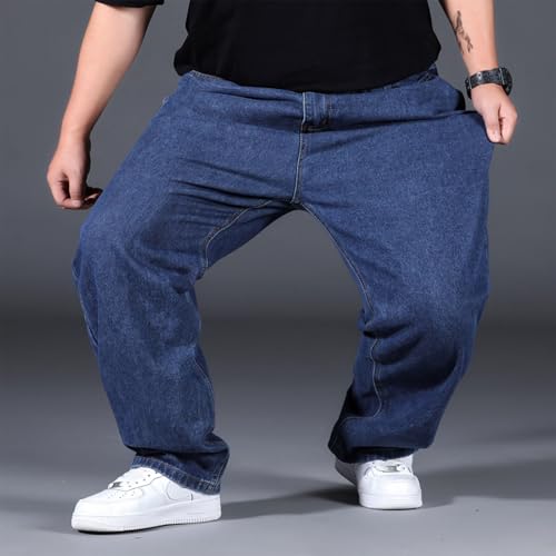 Plus Size Men's Baggy Jeans Relaxed Fit Straight Loose Jean Sweatpants Teen Boys Elastic Waist Pull On Denim Pants4