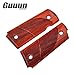 Guuun Compact 1911Rosewood Grips - Classic Diamond Checkering | Traditional Hardwood for 1911 Officer/Ultra
