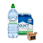 Avant Natural Mineral Water – Naturally Alkaline High pH Low Sodium Bottled Water, Still & Sparkling Water | Healthy Premium Hydration, Crisp Clean Taste (Mineral Water Sports Cap 1 Liter - Pack 6)