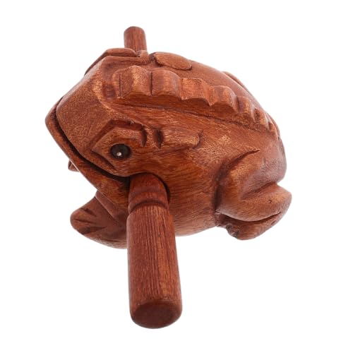 FIXOSHEE Holzfrosch Percussioninstrument aus Robustem Holz Handgeschnitzt mit Einzigartigem Design Vielseitiges Klangspielzeug für Kreatives Musikspielzeug und Dekoratives Soundinstrument