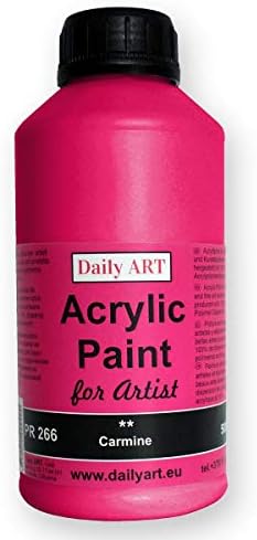 Daily ART Acrylic Paint Naphthol Red bottle 500 ml for Artists and Students, Professionals and Beginners - Painting Canvas, Wood, and Paper