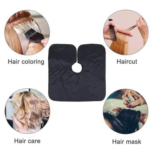 Capa impermeable para teñir cabello FUOYLOO negra grande miniatura 3