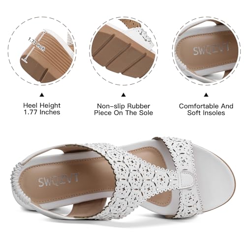 SWQZVT Wedge Sandals Women Dressy: Summer Low Wedges Comfort Sandal - Comfortable Strappy Casual Womens Sandals2
