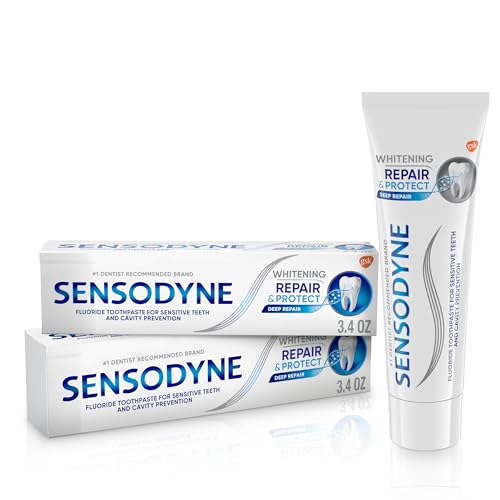 Sensodyne Repair and Protect Whitening Toothpaste, Toothpaste for Sensitive Teeth and Cavity...