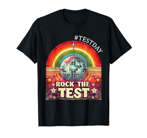 Retro Motivational Teacher Student Rock The Test Testing Day Camiseta