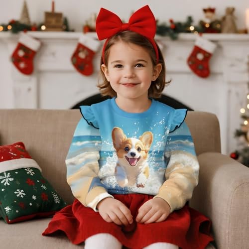 Toddler Girls Sweatshirts Size 1-8 Long Sleeve Crew Neck Sweatshirts Active Sportswear Tee Tops2