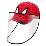 Feiteng Schutzvisier Hut staubdicht Gesichtsabdeckung Anti-Fog Hut Gesicht der Schutzwasserdichte Baseball Wannenhut Anti-Staubkappe des Gesichts,Rot