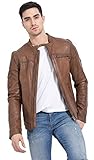 Oakwood 63033 Collins Cuir Mouton Vegas 05Damen5 TAN Schlamm Lederjacke Herren Herren