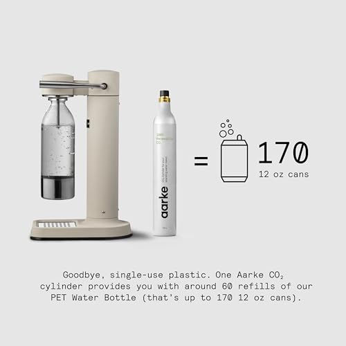 Image of Aarke Carbonator 3 - Premium Sparkling Water Maker, Sand | Stainless Steel, Cordless Soda Maker for Home, Carbonated Water Machine, BPA-free PET Bottle Included
