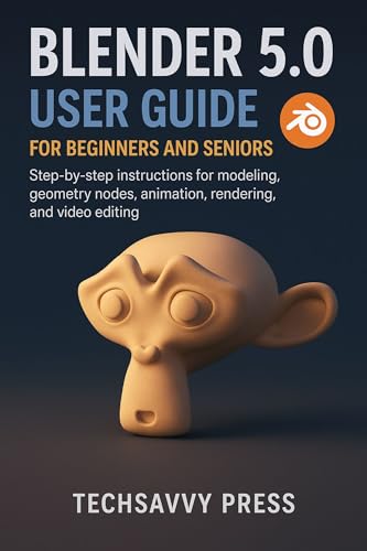 Blender 5.0 User Guide for Beginners and Seniors: Step-by-step instructions for modeling, geometry nodes, animation, rendering, and video editing