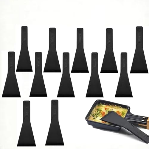 Spatule Pour Poêlon, PlastiqueSpatule Raclette, Spatule Raclette Nylon, 12 PCS Grattoir Raclette Nylon Pelle à Raclette Ustensile de Cuisine Ideal pour...