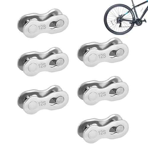 Generico Junta de cadena para bicicleta, eslabón principal cadena para bicicleta – Conector junta para conexiones de acero – Acoplamiento para perno universal, 6 piezas de para piezas de ciclismo