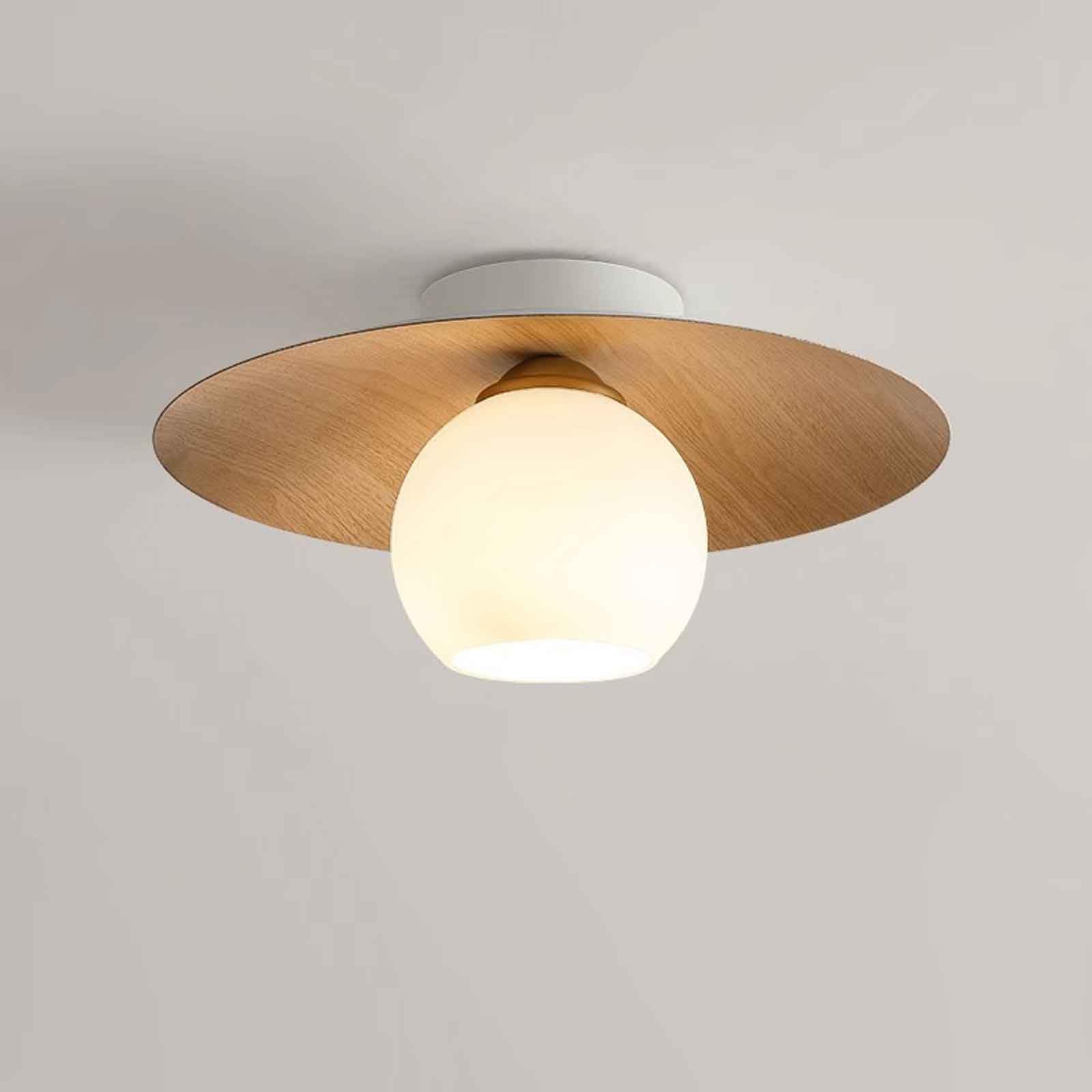 MCWYH Industrial Retro Ceiling Lamp American Style Iron Art Ceiling Light, With Glass Lamp Shade,E26 Embedded Close To Ceiling Light Fixtures For Bedroom Aisle Hallway Dining Room Cloakroom Decor
