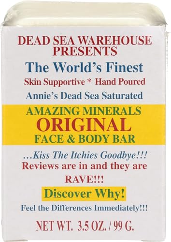 Dead Sea Warehouse - Dead Sea Salt Soap Bar - Original Face & Body Bar - Hydrating Mineral Soap for All Skin Types Fragrance-Free - 3.5 oz