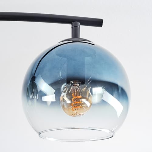 Plafonnier chic Koyoto boules bleu or vert clair structure 4 lumières premium - 3