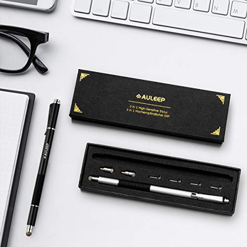 image for AULEEP 3 in 1 Capacitive Stylus Pens for Touch Screen, 2 Pack with 4 R