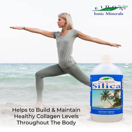 Eidon Liquid Silica Mineral Supplement - Silica For Hair & Collagen Production, Vegan, Gluten-Free, Natural, Bioavailable, Ionic, No Artificial Colors Or Preservatives - Silica Drops, 18 Ounce Bottle #TOP5