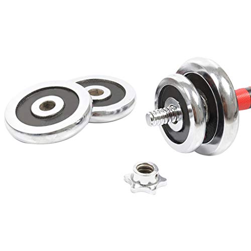 1 Pair 66LBS Adjustable Dumbbell Weight, Exercise Fitness Barbell Set, Heavy Dumbbells Weights, Free Weights 2-in-1 Set, All-Purpose, Home, Gym, Office (Silver, 66LBS)