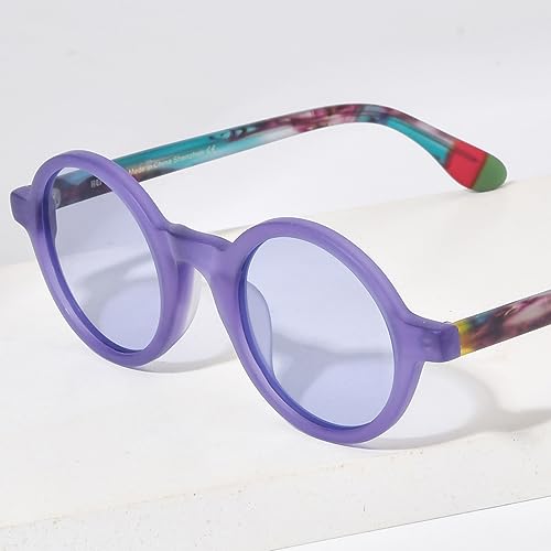 Image of HEPIDEM Matte Acetate Vintage Retro Round Polarized Sunglasses for Women 9270T