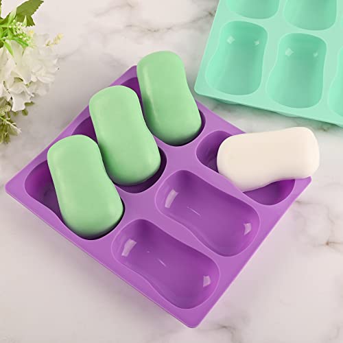 Image of Sakolla 2 Pack 6 Cavity DIY Silicone Soap Molds Classical Handmade Silicone Molds for Bath Bombs, Craft Soap Making Supplies