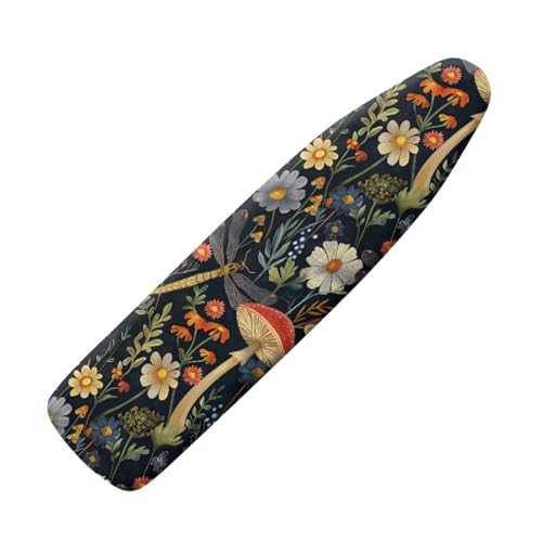 Funda Tabla de Planchar Plantas De Insectos Negros Funda Plancha Universal Ajustable Montaje Fácil con Elástico Fundas Tabla de Planchar Refleja Calor Ironing Board Cover Plancha Rápido 140x50cm