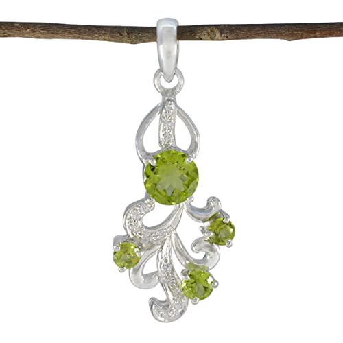 Pendentif péridot vert et argent 925 un cadeau de bijoux idéal pour filles
