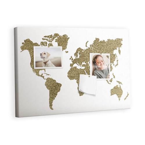 Carte du monde tableau en bois liège horizontal pour suspendre des rappels quotidiens