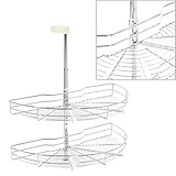 vidaXL Küchen Drahtkorb 2-stufig Schrankauszug Küchenauszug Unterschrankauszug Küchenunterschrank für Unterschränke Silbern 180 Grad 75x38x80 cm
