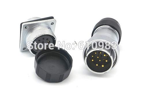 Gimax 32mm 10Pin Panel Mount Socket Receptacle to 10 Pin Plug Aviation Connector