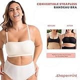 SHAPERMINT Convertible Strapless Bras for Women - Bandeau Bra, Strapless Top, Bandeau Top, Wireless Bra White - Image 7